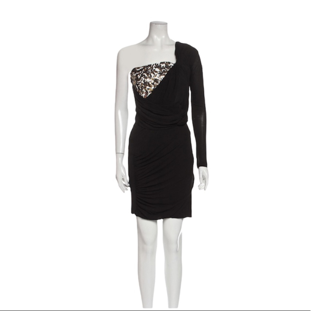 Roberto Cavalli One-Shoulder Mini Dress New Size 4 $2,400